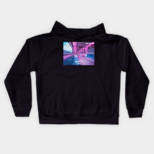 Aesthetic Alone Japanese Text VHS Vaporwave Kids Hoodie